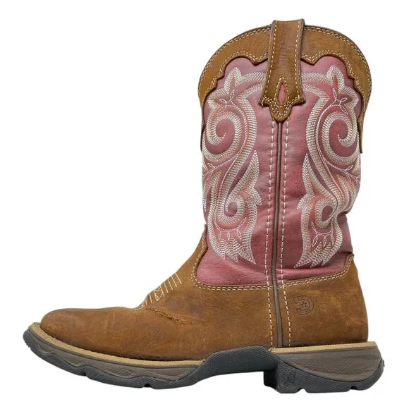 Durango Lady Rebel 6M Square Toe Western Leather Boot Brown Rusty Red DRD0349 - Picture 6 of 16